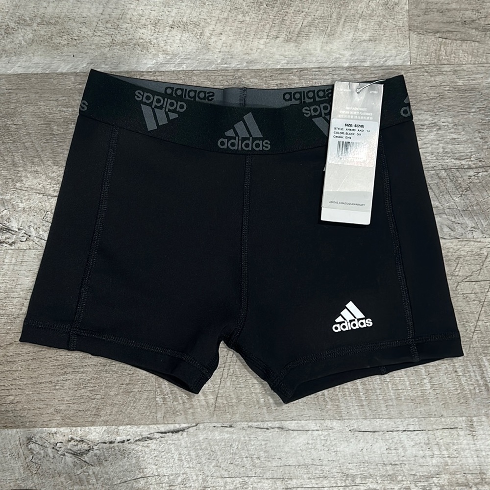 Black Adidas Girls Volleyball Shorts - Small (7/8)